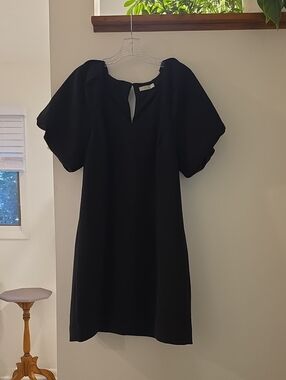 Jade Melody Tam Black Dress with Puff Sleeves